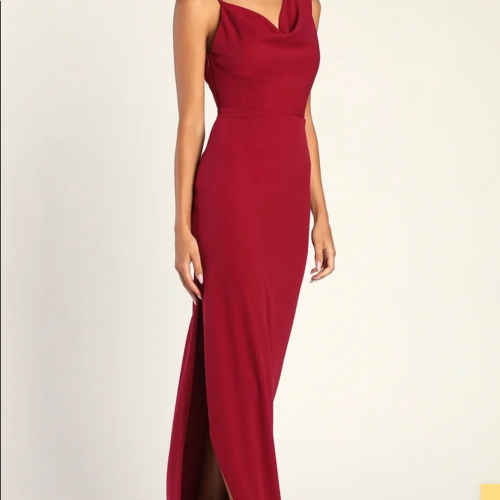 NWT Modern Marvel Berry Pink Asymmetrical Cowl Maxi Dress size l